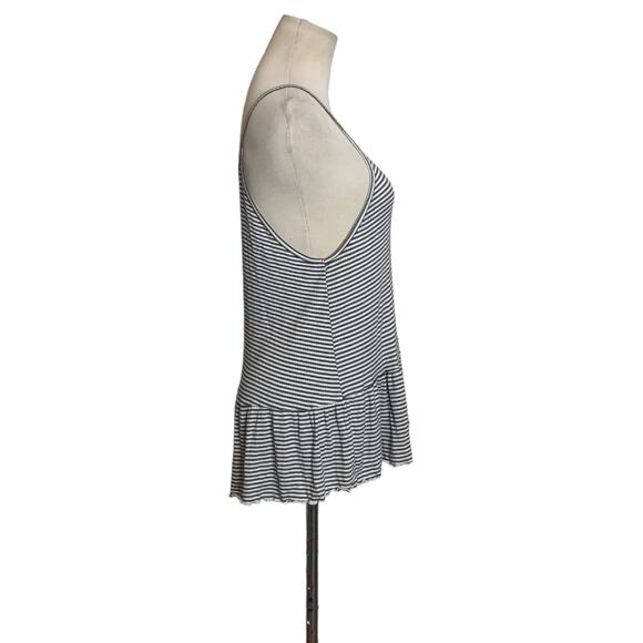American Eagle Ribbed Striped Ruffle Tank Top Cami Size Medium - Picture 8 of 10
